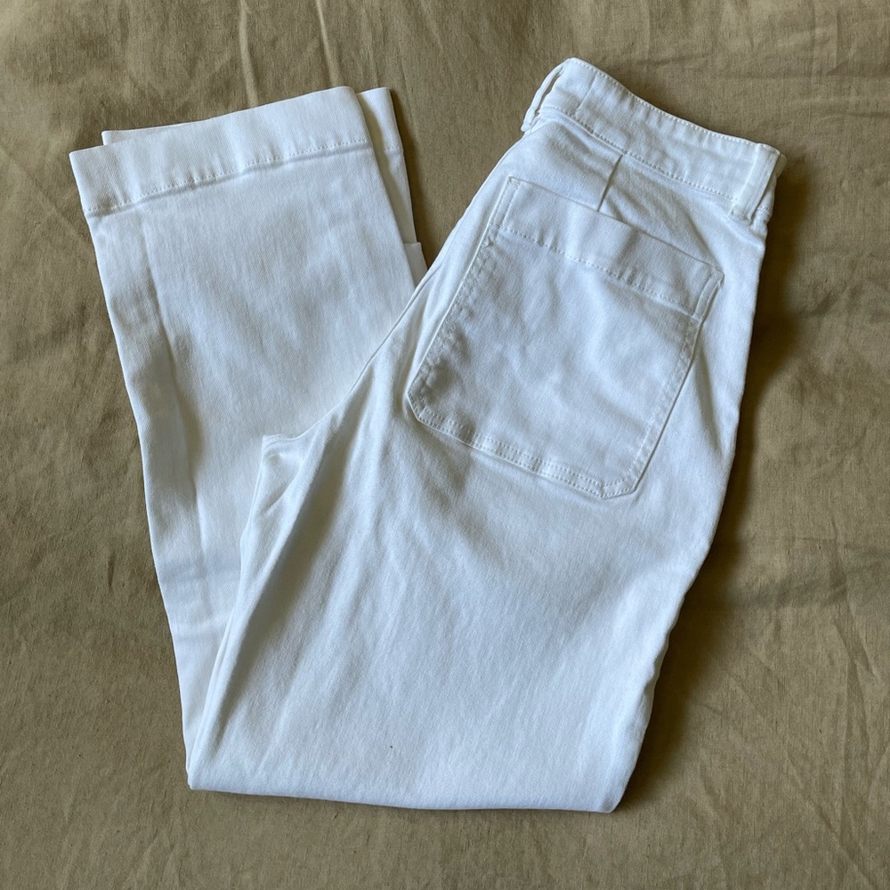 Everlane Cropped Straight Regular - White, Size 2